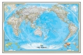 Świat. Mapa ścienna polityczna Pacific Centered w ramie 1:36,4 m