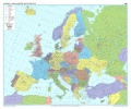 Europa. Mapa ścienna kodów pocztowych w ramie 113 x 90 cm wyd. E