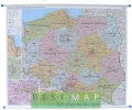 Polska. Mapa ścienna administracyjno-drogowa 1:700 000 wyd. Eko-
