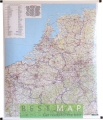 Beneluks: Belgia, Holandia i Luksemburg. Mapa ścienna drogowa 1: