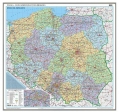 Polska. Mapa ścienna administracyjno-drogowa magnetyczna w ramie