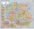 Polska. Mapa ścienna administracyjno-drogowa z kodami pocztowymi