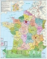 Francja. Mapa ścienna kodów pocztowych magnetyczna w ramie 1:1 m