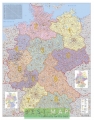 Niemcy. Mapa ścienna kodów pocztowych magnetyczna w ramie 1:750