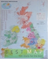 Wyspy Brytyjskie. Mapa ścienna kodów pocztowych w ramie 1:1,2 ml